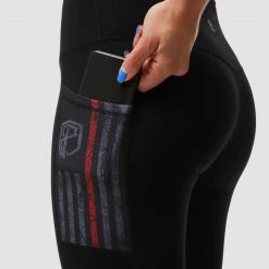 Born Primitive Rise & Grind Capris (Thin Red Line Gunmetal) Leggings