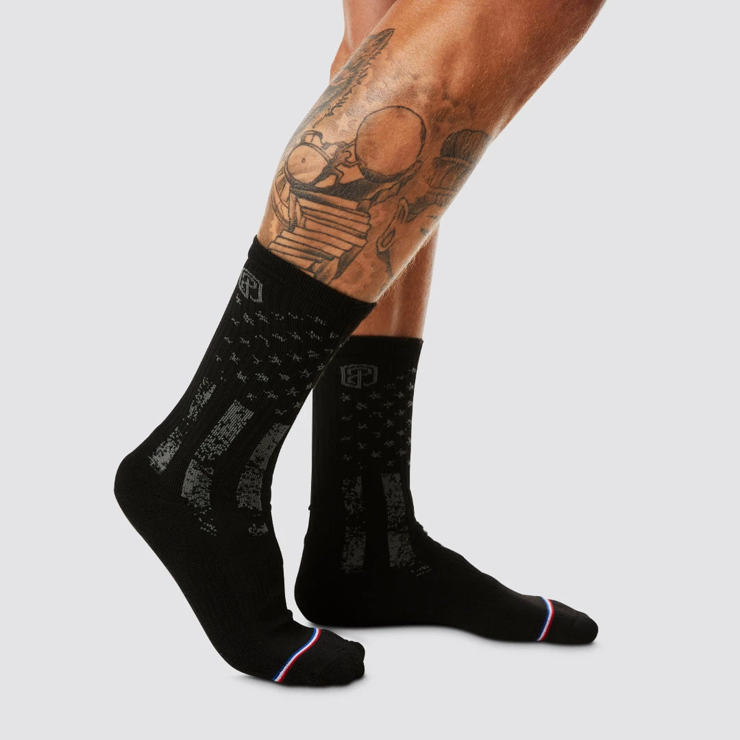 Born Primitive Crew Socks By Soledier Socks (Thin Red Line) FIrst Responder 4 Born Primitive Crew Socks By Soledier Socks (Thin Red Line) FIrst Responder