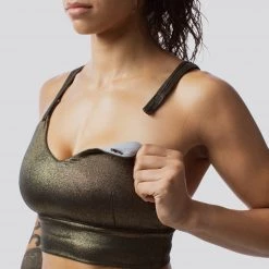 Born Primitive Sports Bras The Milk And Muscles Nursing Sports Bra (Gold Digger)