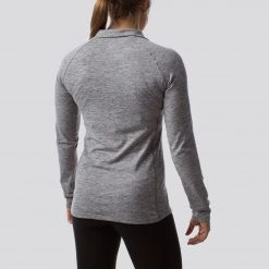Born Primitive Female Zip Neck Athleisure Long Sleeve (Heather Grey) Long Sleeves