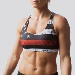 Born Primitive Patriotic Thin Red Line Vitality Sports Bra (Firefighter Edition)