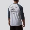 Born Primitive Patriotic American Protector 2.0 Unisex Raglan (Heather White/ Indigo)