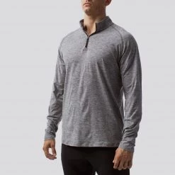Born Primitive Male Zip Neck Athleisure Long Sleeve (Heather Grey)