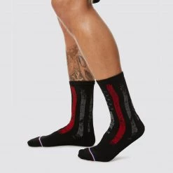 Born Primitive Crew Socks By Soledier Socks (Thin Red Line) FIrst Responder