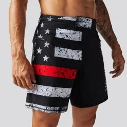 Born Primitive Patriotic American Defender Shorts 3.0 Velcro Closure (Thin Red Line)