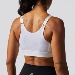 Born Primitive The Zip Front Sports Bra (White) Clearance Vault