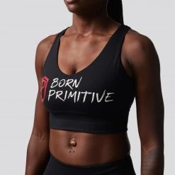 Born Primitive Sports Bras X-Factor Sports Bra (Brand Strength-Black)