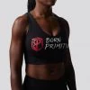 Born Primitive Sports Bras X-Factor Sports Bra (Brand Strength-Black)
