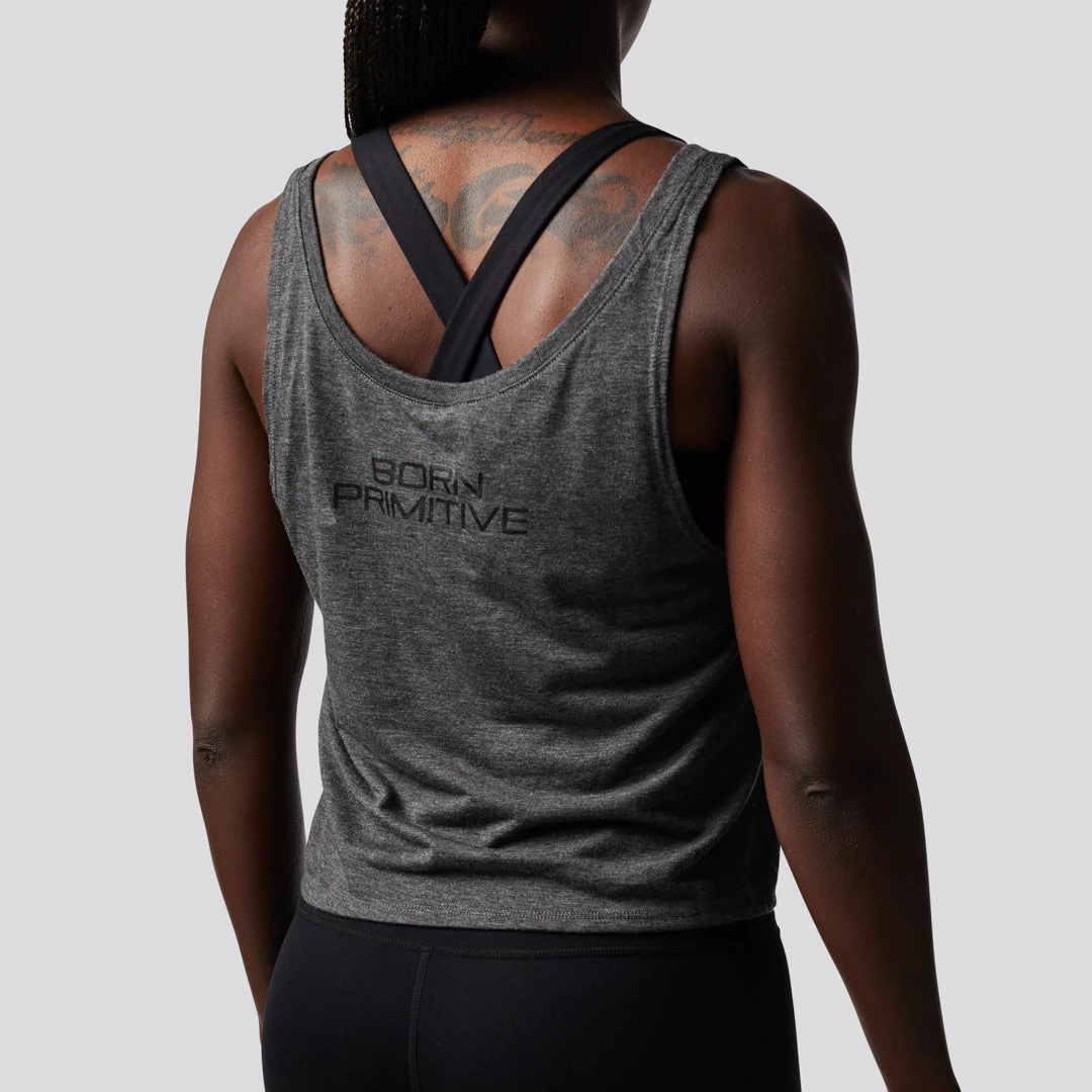 Born Primitive Tops USA Flowy Crop Tank (Grey) 4 Born Primitive Tops USA Flowy Crop Tank (Grey)