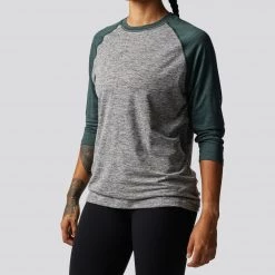Born Primitive Clearance Vault Unisex Athleisure Raglan (Grey/Evergreen Sleeves)