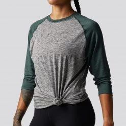 Born Primitive Clearance Vault Unisex Athleisure Raglan (Grey/Evergreen Sleeves)