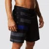 Born Primitive American Defender Shorts 3.0 Velcro Closure (Thin Blue Line Gunmetal) Patriotic