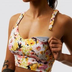 Born Primitive The Milk And Muscles Nursing Sports Bra (Watercolor Fields)