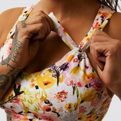 Born Primitive The Milk And Muscles Nursing Sports Bra (Watercolor Fields)