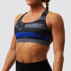 Born Primitive Your Essential Sports Bra (Thin Blue Line Gunmetal)