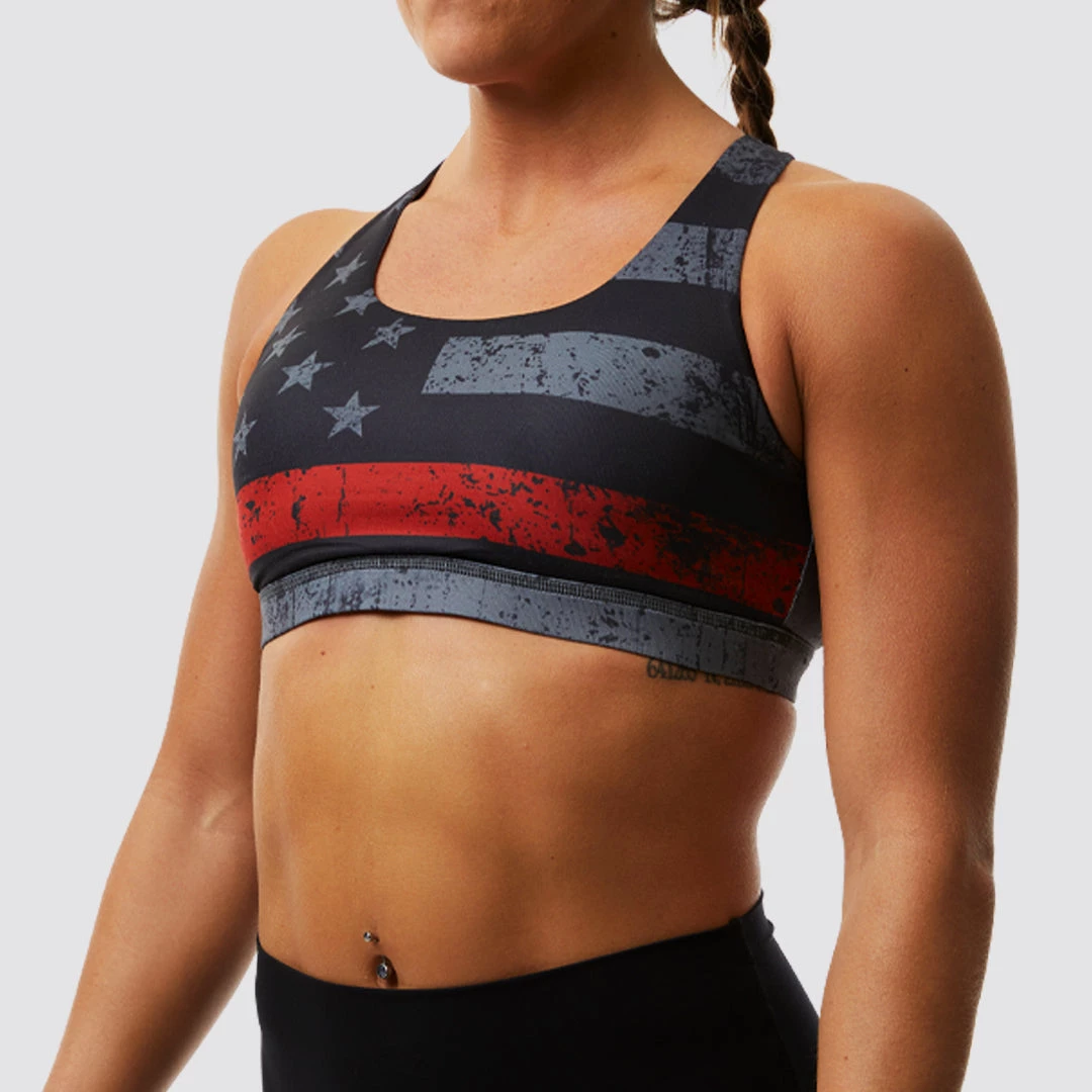 Born Primitive Your Essential Sports Bra (Thin Red Line Gunmetal) 2 Born Primitive Your Essential Sports Bra (Thin Red Line Gunmetal)
