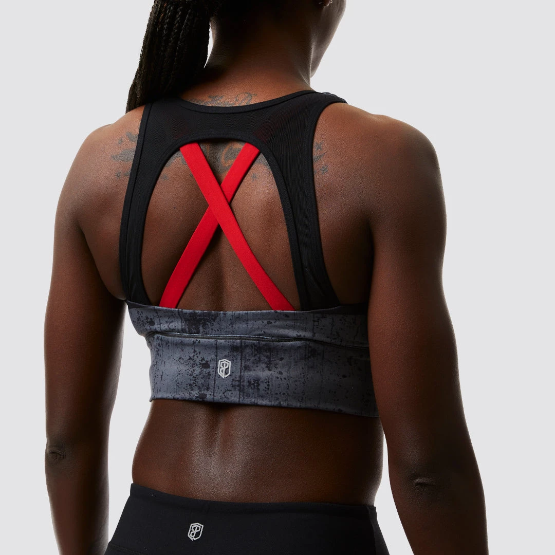 Born Primitive First Responder X-Factor Sports Bra (Thin Red Line Gunmetal) 4 Born Primitive First Responder X-Factor Sports Bra (Thin Red Line Gunmetal)