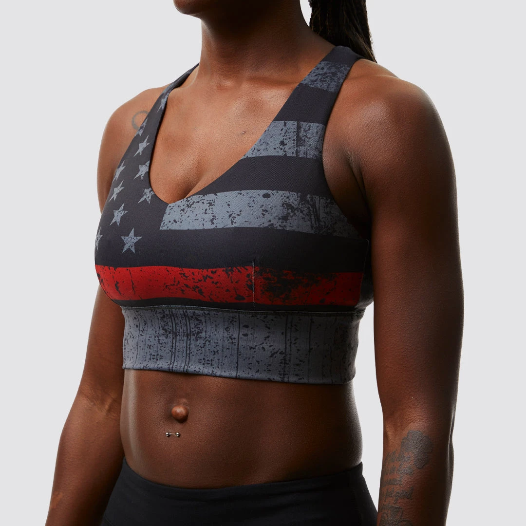 Born Primitive First Responder X-Factor Sports Bra (Thin Red Line Gunmetal) 3 Born Primitive First Responder X-Factor Sports Bra (Thin Red Line Gunmetal)