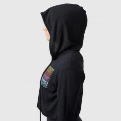 Born Primitive Neon Rainbow Cropped T-Shirt Hoodie (Black) New Arrivals