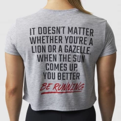 Born Primitive Tops Modern Savage Crop Tee (Heather Grey)