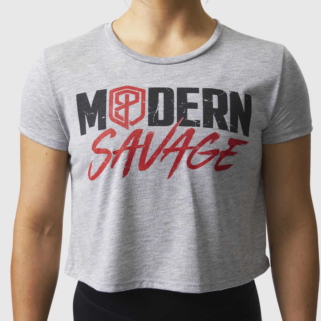 Born Primitive Tops Modern Savage Crop Tee (Heather Grey) 5 Born Primitive Tops Modern Savage Crop Tee (Heather Grey)