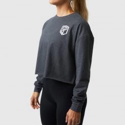 Born Primitive Athleisure The Training Crop Long-Sleeve (Dark Heather Grey)