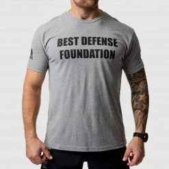 Born Primitive Best Defense Foundation Logo Tee (Dark Heather Grey)