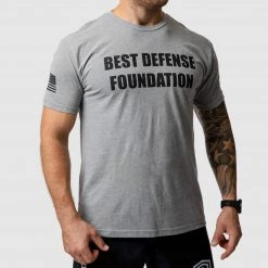 Born Primitive Best Defense Foundation Logo Tee (Dark Heather Grey)