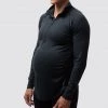 Born Primitive Tops Maternity Zip Neck Athleisure Long Sleeve (Black)