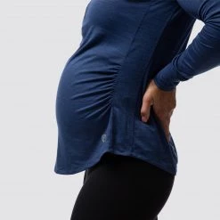 Born Primitive Maternity Zip Neck Athleisure Long Sleeve (Navy)