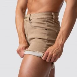 Born Primitive FLEX Stretchy Jean Shorts (Khaki) Athleisure