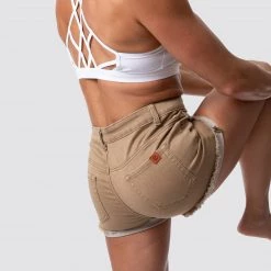 Born Primitive FLEX Stretchy Jean Shorts (Khaki) Athleisure