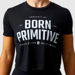 Property Of Born Primitive Crop Tee (Black)