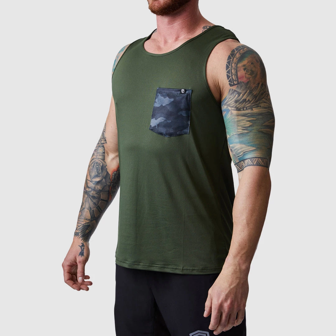 Born Primitive The Athleisure Pocket Tank (Tactical Green- Ash) 3 Born Primitive The Athleisure Pocket Tank (Tactical Green- Ash)