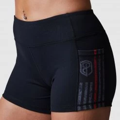 Born Primitive Rise & Grind Booty Shorts (Thin Red Line Gunmetal)