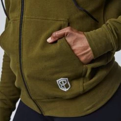 Born Primitive Zip Up Unmatched Unisex Hoodie (Tactical Green) Athleisure