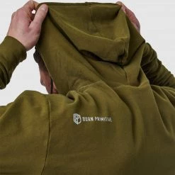 Born Primitive Zip Up Unmatched Unisex Hoodie (Tactical Green) Athleisure