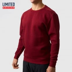 Born Primitive Limited Edition Male Waffle Crewneck Pullover (Mahogany)