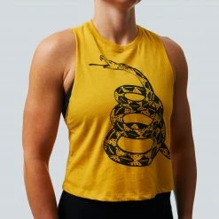 Born Primitive Gadsden Flag Crop (Don't Tread On Me-Mustard) Tops