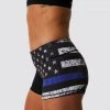 Born Primitive Double Take Booty Shorts 2.5 (Thin Blue Line Police Edition) Bottoms