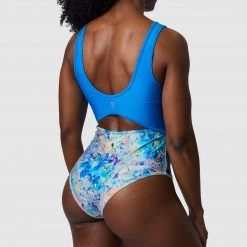 Born Primitive Riptide One Piece Swimsuit (Bright Blue/Iridescent Iris)