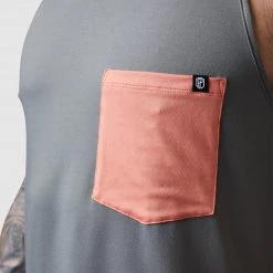 Born Primitive New Arrivals The Athleisure Pocket Tank (Metal Grey- Flame)