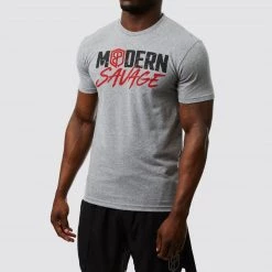Born Primitive Modern Savage T-Shirt (Dark Heather Grey)