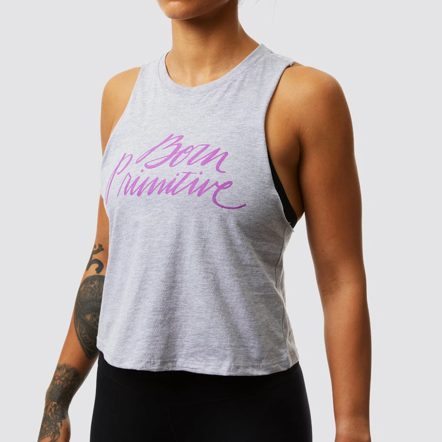 Born Primitive T-Shirts & Tanks Brand Calligraphy Elevate Crop (Athletic Heather) 3 Born Primitive T-Shirts & Tanks Brand Calligraphy Elevate Crop (Athletic Heather)