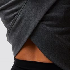 Born Primitive Athleisure Criss Cross Crop Hoodie (Dark Heather Grey)