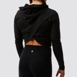 Born Primitive Criss Cross Crop Hoodie (Black)